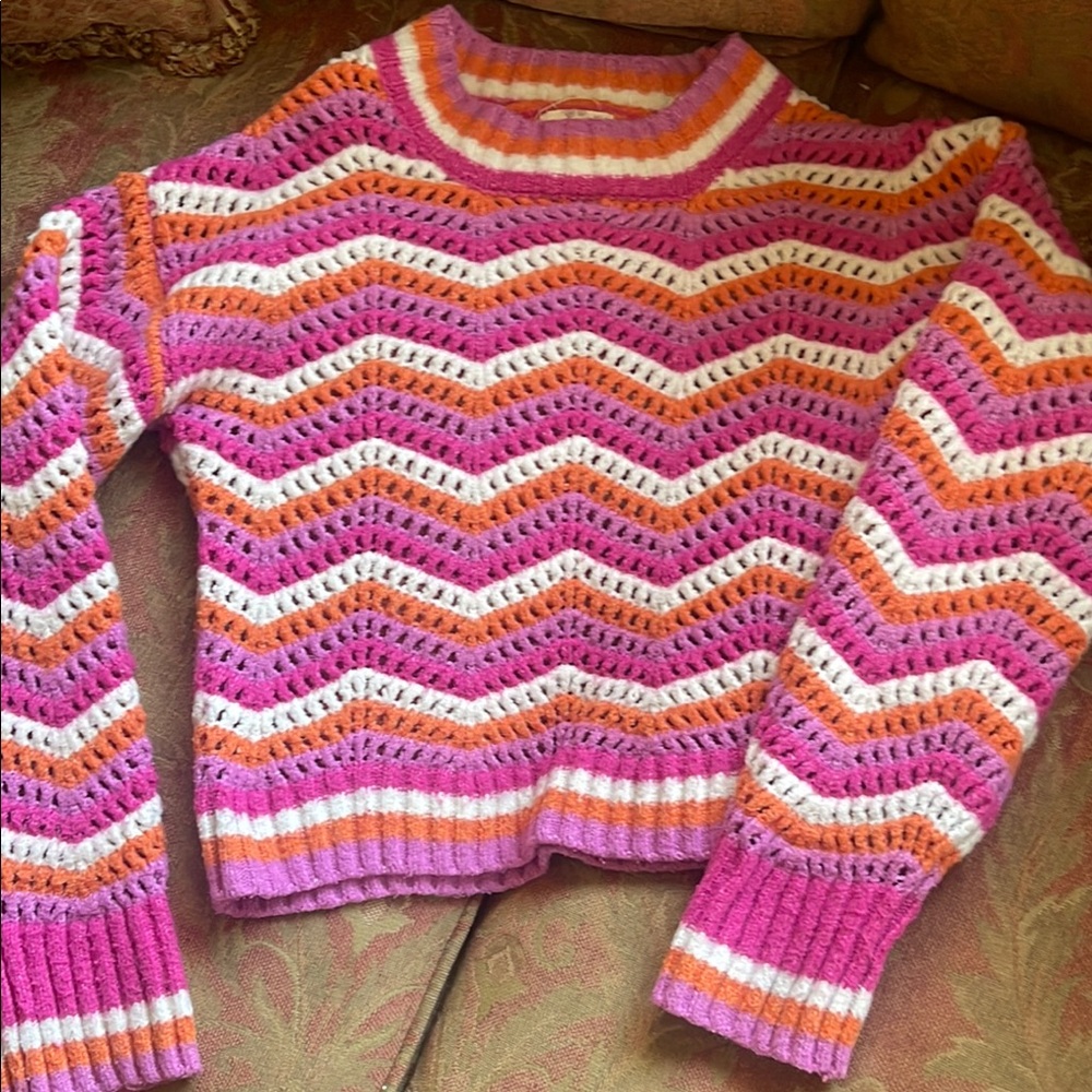 Colorful Chevron Knit Sweater